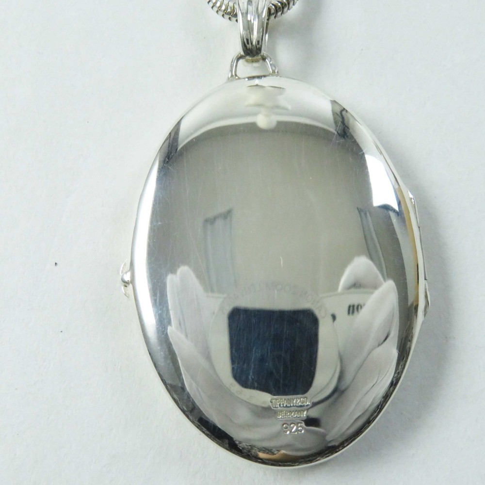 Tiffany Vintage Locket Pendant Necklace Silver